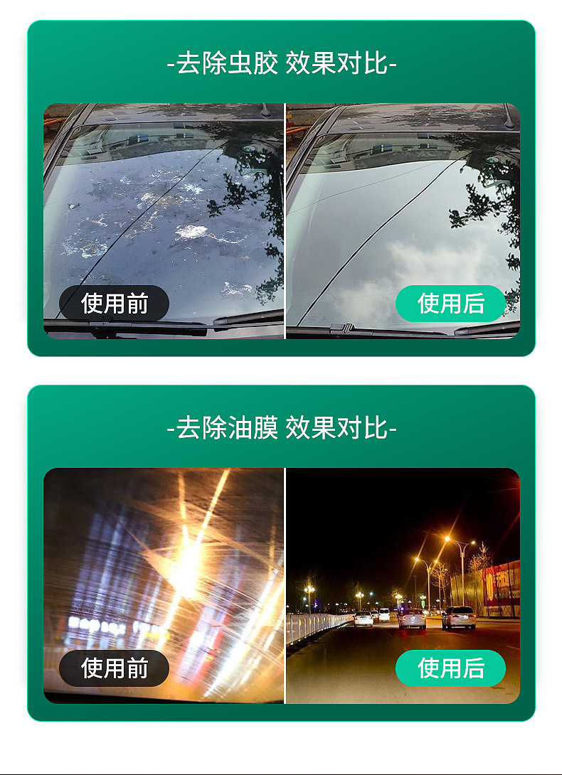 Car Oil Film Remover, All-Season Anti-Freeze Windshield Wiper Fluid, Powerful Oil Film and Insect Glue Remover for Summer Car Use