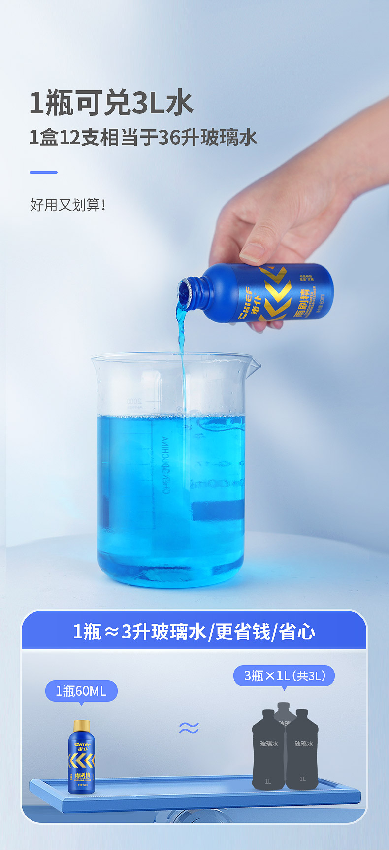Car Servant Car Winter Glass Water Wiper Essence Car Concentrated Wiper Fluid Four Seasons Universal Effervescent Tablet Large Barrel