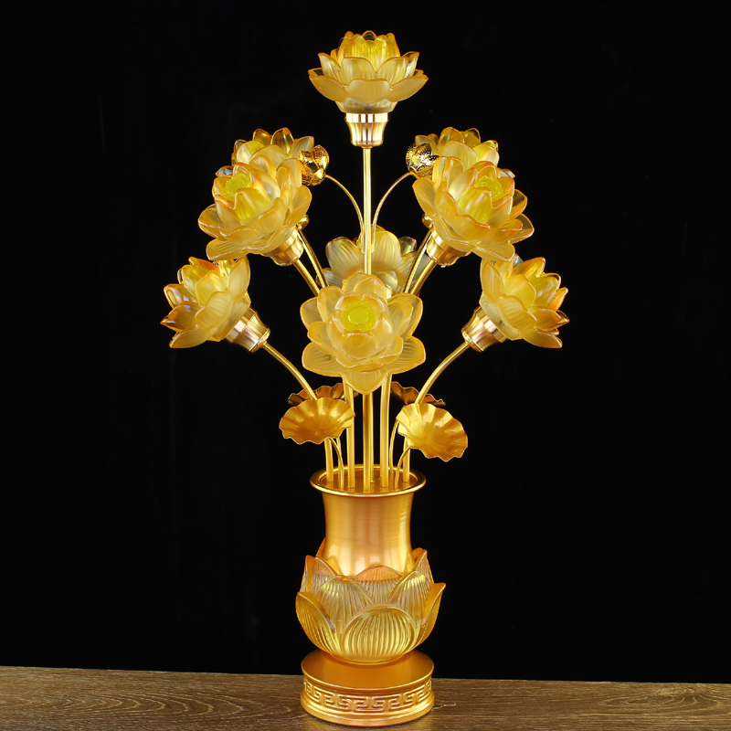 LED FIRST Glass 793rd Color Lotus Lights Buddha Buddhao Former Changming Yeong Household Plug