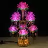 LED nine-color crystal-like rotating lotus lamp Buddha lamp Buddha Hall Buddha front Changming Lamp Guanyin plug-in household