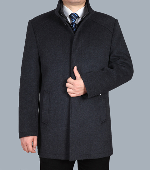 Áo len mùa đông 2018 mới áo len cashmere trung niên nam cha đầm cổ áo dài phần dày áo gió áo măng tô nam