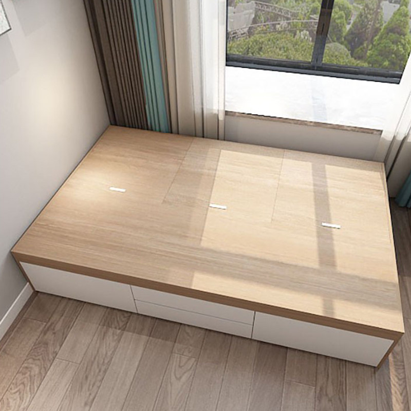 Custom tatami bed box without bedside floor-to-ceiling small apartment storage single high box storage bed simple treadm