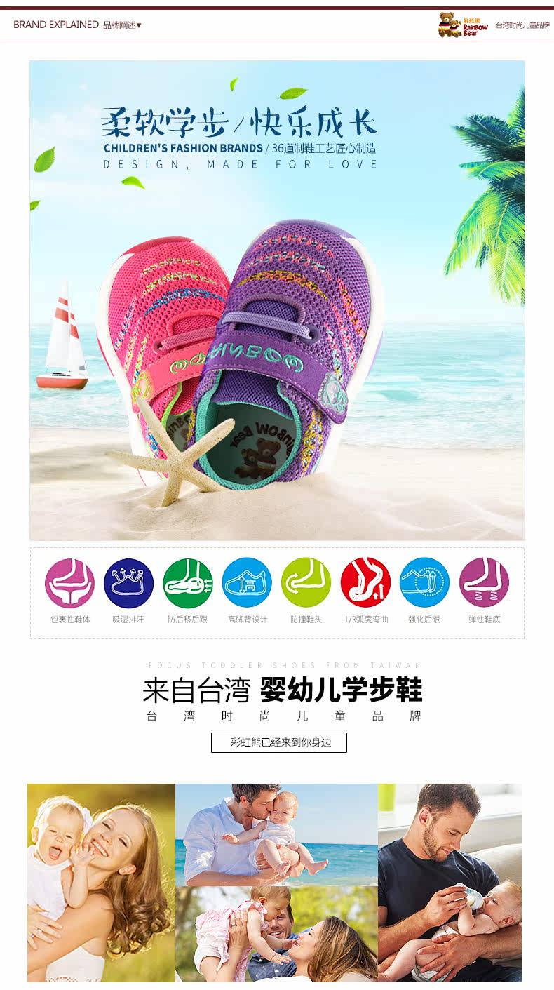 Chaussures enfants en autre RAINBOW BEAR suture de voiture pour printemps - Ref 1039900 Image 6