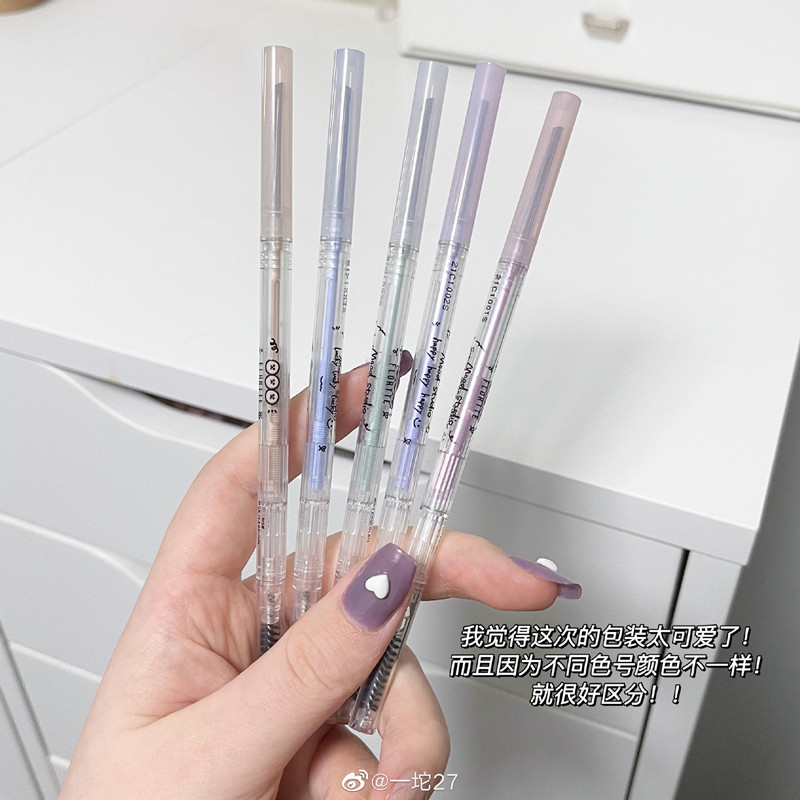 Cheap, easy to use and cute new version of FLORTTE Flower Loria transparent ballpoint pen eyebrow pencil triangle head novice