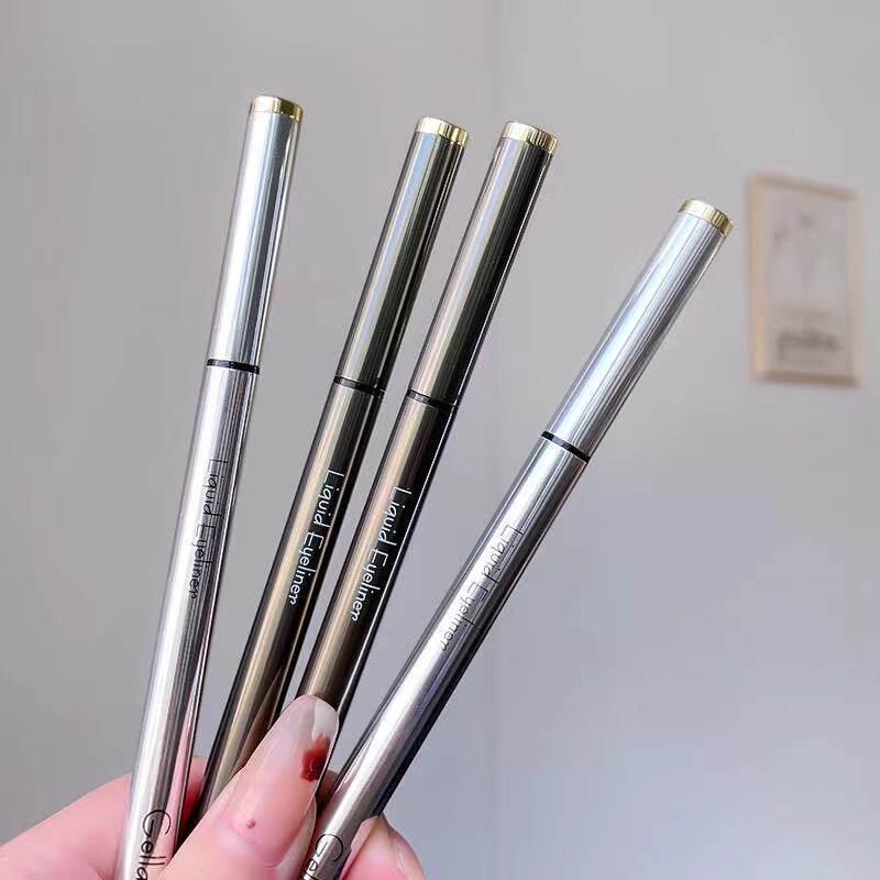Millimeter level soft hair extremely fine pen tip Gellas small silver tube eye line liquid pen lasting waterproof speed dry without