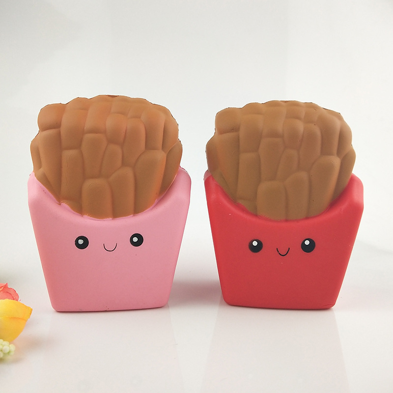 New PU french fries children's simulation food vent cartoon toy novel decompression slow rebound squishy