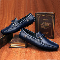 Tide Cards Mens Leather Shoes Fall Bean-Bean Shoes All Season Casual Shoes Ingléen Trendy Genuine Leather Soft Bottom Male Shoe Shoes Lego Shoes