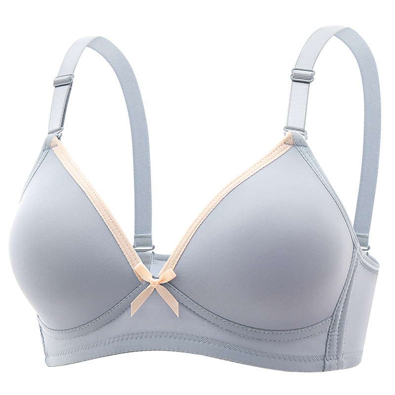 No-scratches small breasts with three rows of buttons No steel ring breathable solid upper Toy sweat-to-skin anti-sagging bra hood-Taobao