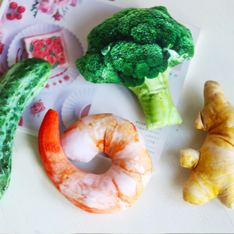 Vegetable Pet Hug Pillow Head Cat Dog Hair Love Outlet Toy Accompany Sleeping Shrimps Ringring Tooth Cat Nest Resistant to Teddy Supplies