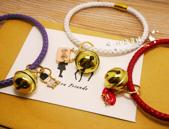 Pet Traction Items Ring Anti-Throw Kitty Big Bell Genuine Leather Adornment Small and small puppies Cute Pooch Supplies Cow Leather