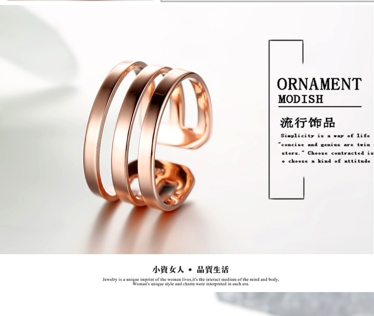 Bạc 925 sterling Nhật Bản và Hàn Quốc phiên bản nhẫn khí nam đơn giản ba vòng mặt trơn đôi nhẫn chỉ số ngón tay đeo nhẫn trẻ em - Nhẫn nhẫn cưới bảo tín minh châu