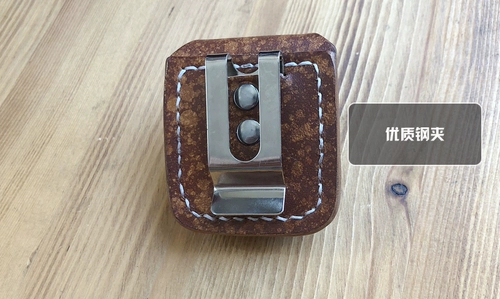 Зажигалка, импортный кожаный чехол ручной работы, воловья кожа