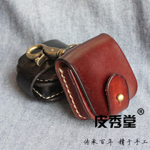 Substitute zippo lighter cover monk scalp covered tanning leather jacket handmade head layer cow leather genuine leather zero money bag