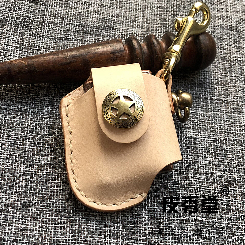 Substitute Zippo lighter leather cover First layer cowhide copper buckle Hand-made custom Zippo lighter special leather cover gift
