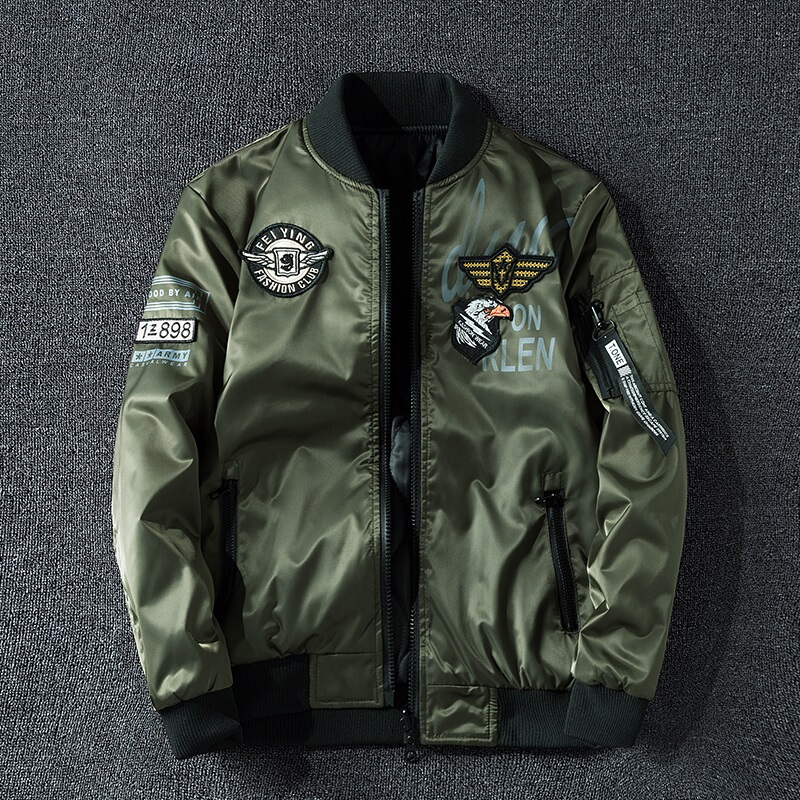 Men's Jacket, Men's Bomber Jacket, Men's Baseball Jacket, Autumn and Winter American Style Double-Sided Thickened Large Size Cotton Jacket, Trendy