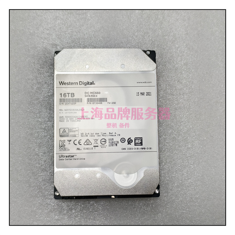 Western Digital 16t Hard Drive Wuh721816Ale6L4 Dc Hc550 Enterprise-Grade Mechanical Wave 18Tb Hard Drive