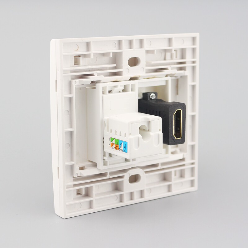 Розетка сетевая LAN 86型双端口墙壁插头hdmi高清面板墙壁插座模块6类网线接口6类网口 Neutral