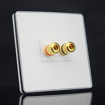 Silver edge 86 type speaker plug panel horn sound socket wall plug 2-head sound box connector audio socket