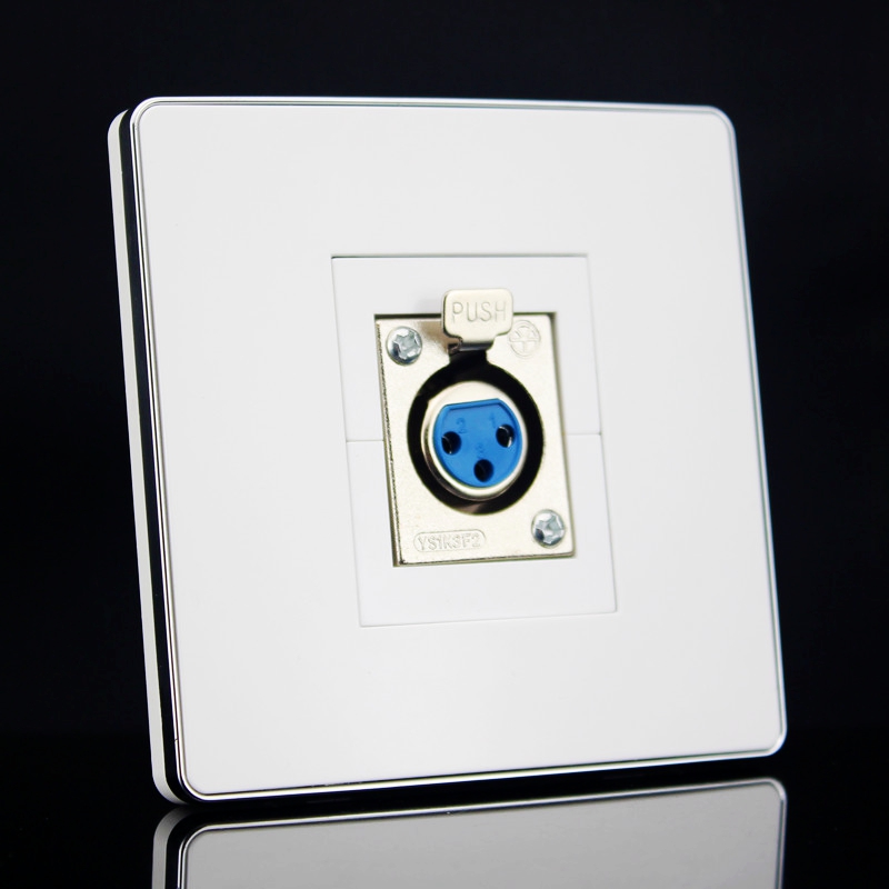 Silver Side 86 Type Mother Hair Clip Farm Socket Panel Microphone Camnon Socket Large Three Core Microphone Multimedia Socket