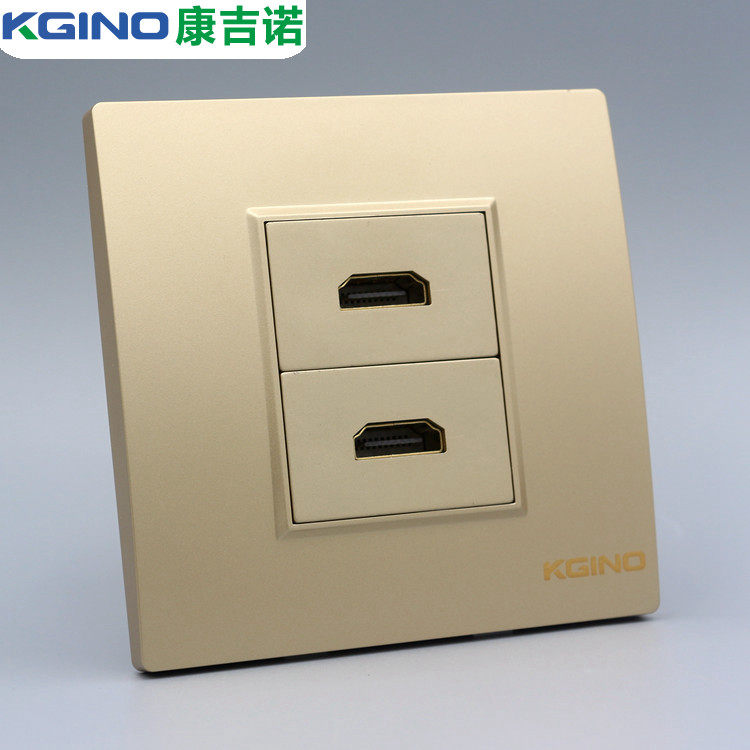 Type 86 two-bit high-definition HDMI high-definition digital TV direct plug panel dual-port hdmi cable TV wall socket
