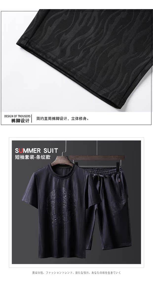 Áo thun nam 2019 mới dành cho nam Bộ đồ thể thao giản dị dành cho nam - Thể thao sau quần áo bộ adidas