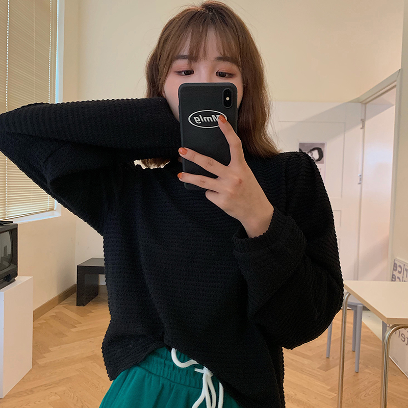 Real shot thickened 240g jacquard knitted snake bar versatile bubble sleeve top