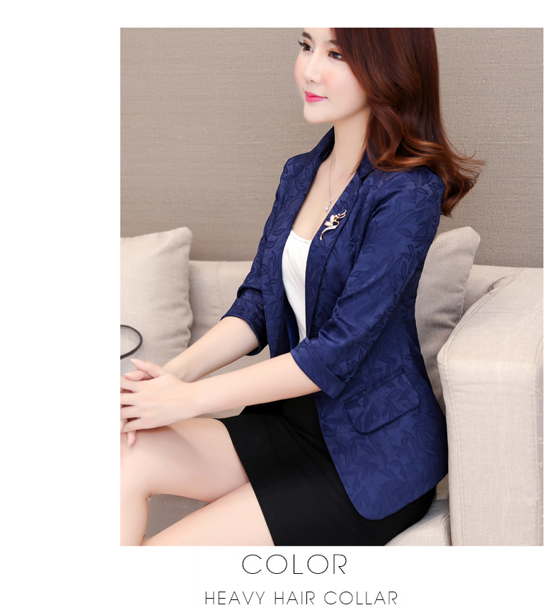 2018 mới trang phục mùa thu chic nhỏ phù hợp với bảy điểm tay áo Hàn Quốc phiên bản của tự trồng phụ nữ giản dị phù hợp với áo ngắn áo khoác vest trắng nữ đẹp