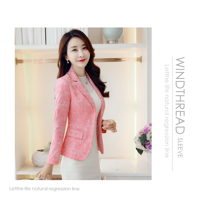 2018 mùa thu mới của phụ nữ áo khoác jacquard ngắn phù hợp với nữ Hàn Quốc phiên bản của phù hợp với Slim khí của phụ nữ áo sơ mi một nút mẫu áo vest nữ đẹp nhất 2021