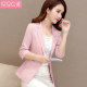 Three-quarter sleeve striped small suit women's short jacket 2022 spring new Korean version of the slim suit jacket thin section