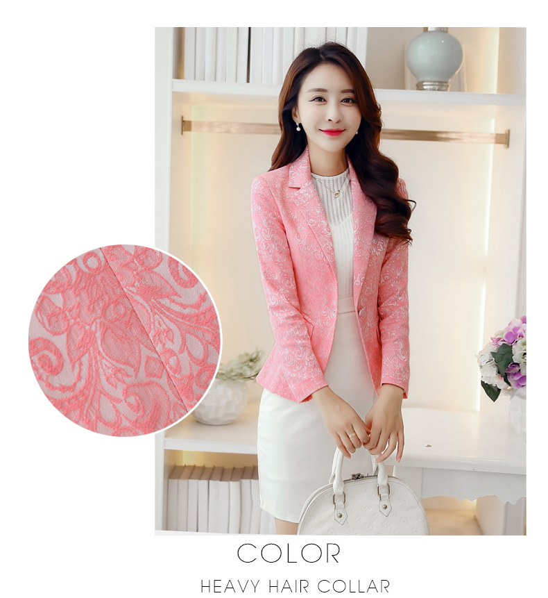 2018 mùa thu mới của phụ nữ áo khoác jacquard ngắn phù hợp với nữ Hàn Quốc phiên bản của phù hợp với Slim khí của phụ nữ áo sơ mi một nút mẫu áo vest nữ đẹp nhất 2021