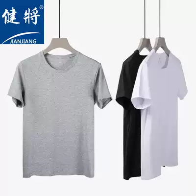 Jianjiang men's short-sleeved men's youth fashion solid color round neck half-sleeved cotton T-shirt fashion trend men's top