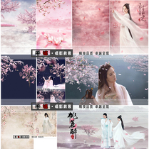 Photo studio photo costume background ancient style photo Theme Photography background cloth three life three life ten li peach blossom peach forest