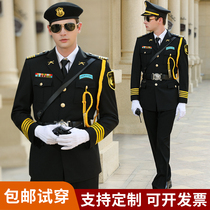 Security overalls set male security property hotel doorman concierge clothing male image post security uniform spring and autumn