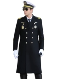 Черное шерстяное пальто, униформа