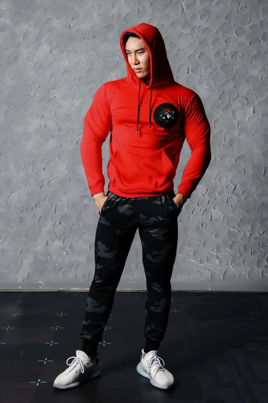 Cơ bắp gia súc chó anh em thể thao áo hoodie nam mùa thu và mùa đông kích thước lớn bông lỏng áo len thương hiệu áo thun