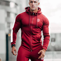 Muscle cow jacket Dog brother Sweatshirt Fitness running training Long sleeve hooded zipper cardigan Stand-up collar sports top