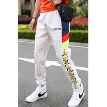 Mens 2020 Summer new personality trend bunch foot net red sports pants youth handsome slim slacks mens tide