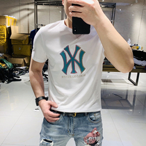 Di Jeni 2020 Summer European and American personality trend fashion slim handsome Net Red simple solid color short sleeve T-shirt men