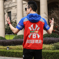 2020 spring and summer new Korean casual short sleeve jacket trend fashion youth handsome casual color pattern printing T-shirt