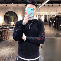 Winter new European and American fashion sweater mens velvet warm base shirt 2020 mens hot diamond sweater