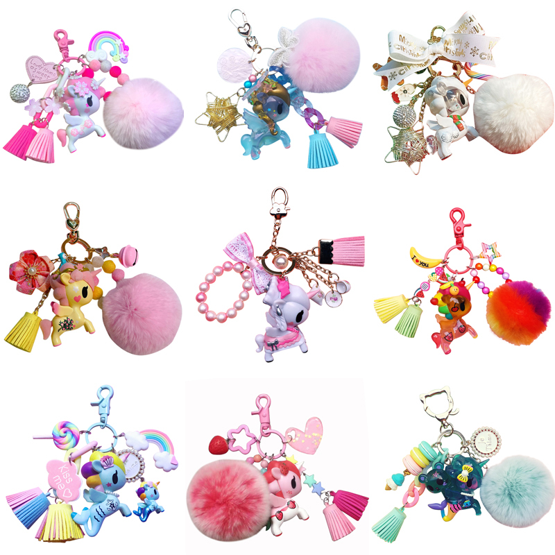 Trendy Tokidoki Unicorn Keychain Car Key Chain Bag Pendant Creative Christmas Gift for Girlfriend 