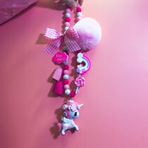 Trendy play tokidoki unicorn pony cute rabbit hair ball rearview mirror car hanging ornaments to send girlfriend gifts