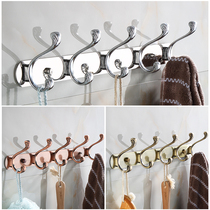 Fujia Xi stainless steel clothes hook toilet clothes adhesive hook non-perforated row hook coat rack wall adhesive hook pure solid