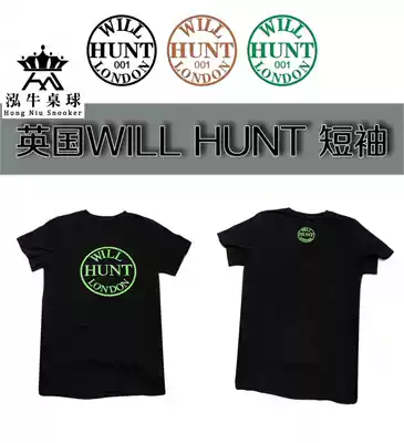 (Hong Niu snooker)British WILL HUNT billiard club T-shirt limited to 200 pieces of casual sports cotton T-shirt