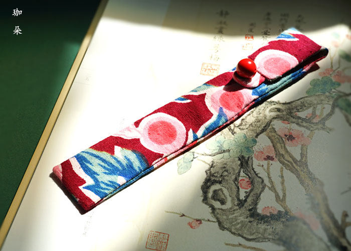 Handmade old cloth printed pen protective sleeve apple pencil pen cap cloth art pen bag cashier bag single cotton cloth