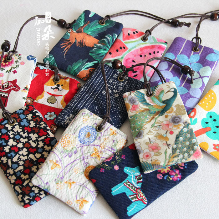 Hand and wind cloth art cutting sleeve turn-through card bus card subway meal card access campus card cotton cloth protective sleeve male and female