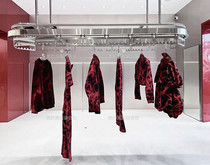 Étagère de magasin de vêtements présentoir simple suspendu au plafond accessoires daffichage en acier inoxydable cintre de magasin de vêtements pour femmes haut de gamme