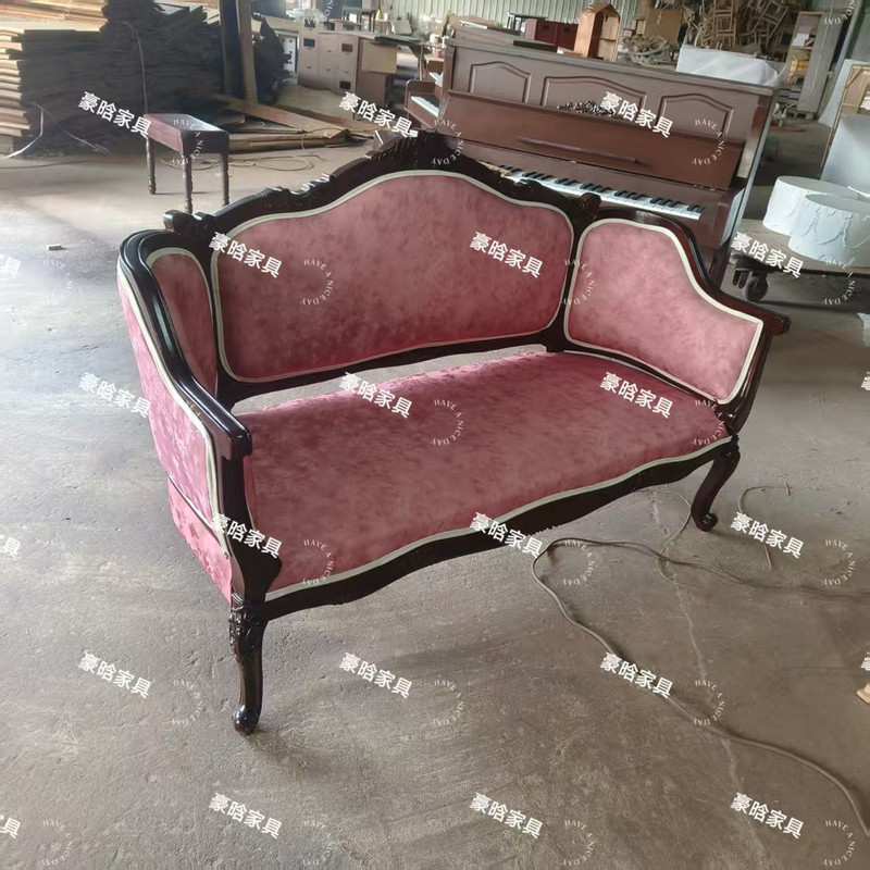 New Style Studio Wedding Photography Wooden Sofa French American Retro Sofa Homestay Studio Photo Studio