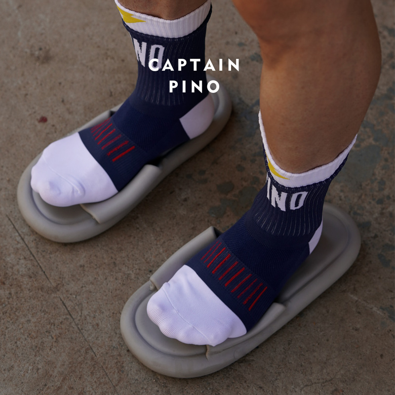 Fantapino 3 Pairs of Blue and Gray Lightning Pattern Breathable Mid-Calf Sports Socks