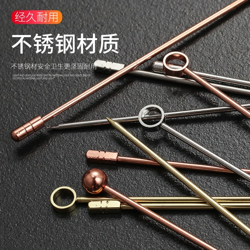 Творческая из нержавеющая сталь коктейльная игла фирменная фруктовая напитки выпить фруктовые знаки оливкового бармена барная игла вина